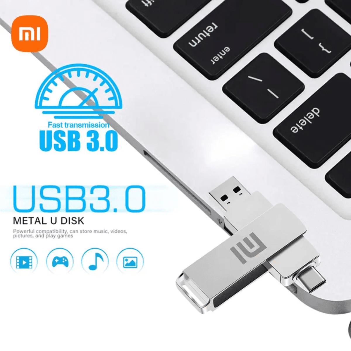 דיסק און קי מיני Xiaomi 2TB עם USB 3.0 ו-Type-C