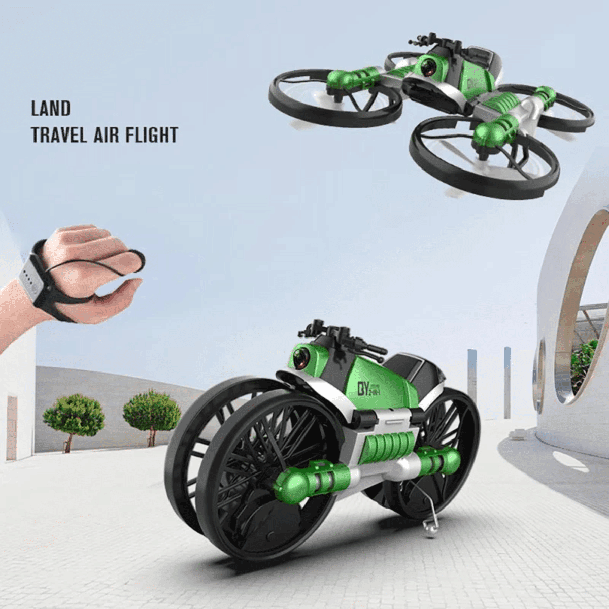מל"ט אופנוע 2 ב-1 עיוות עם מצלמת 4K HD – FPV WIFI