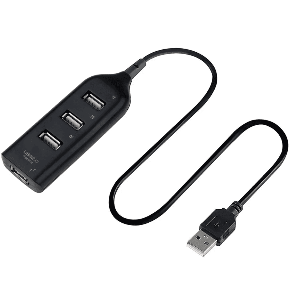 רכזת USB 4 יציאות עם כבל מיני USB – מהירות גבוהה