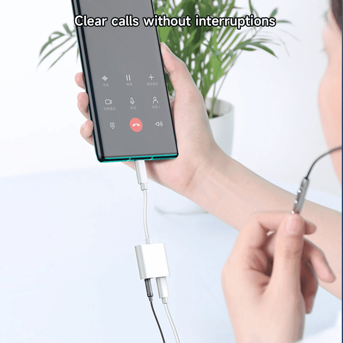 מתאם אודיו 2 ב-1 Type-C ל-3.5 מ"מ – מתאים לטעינה והאזנה למוזיקה