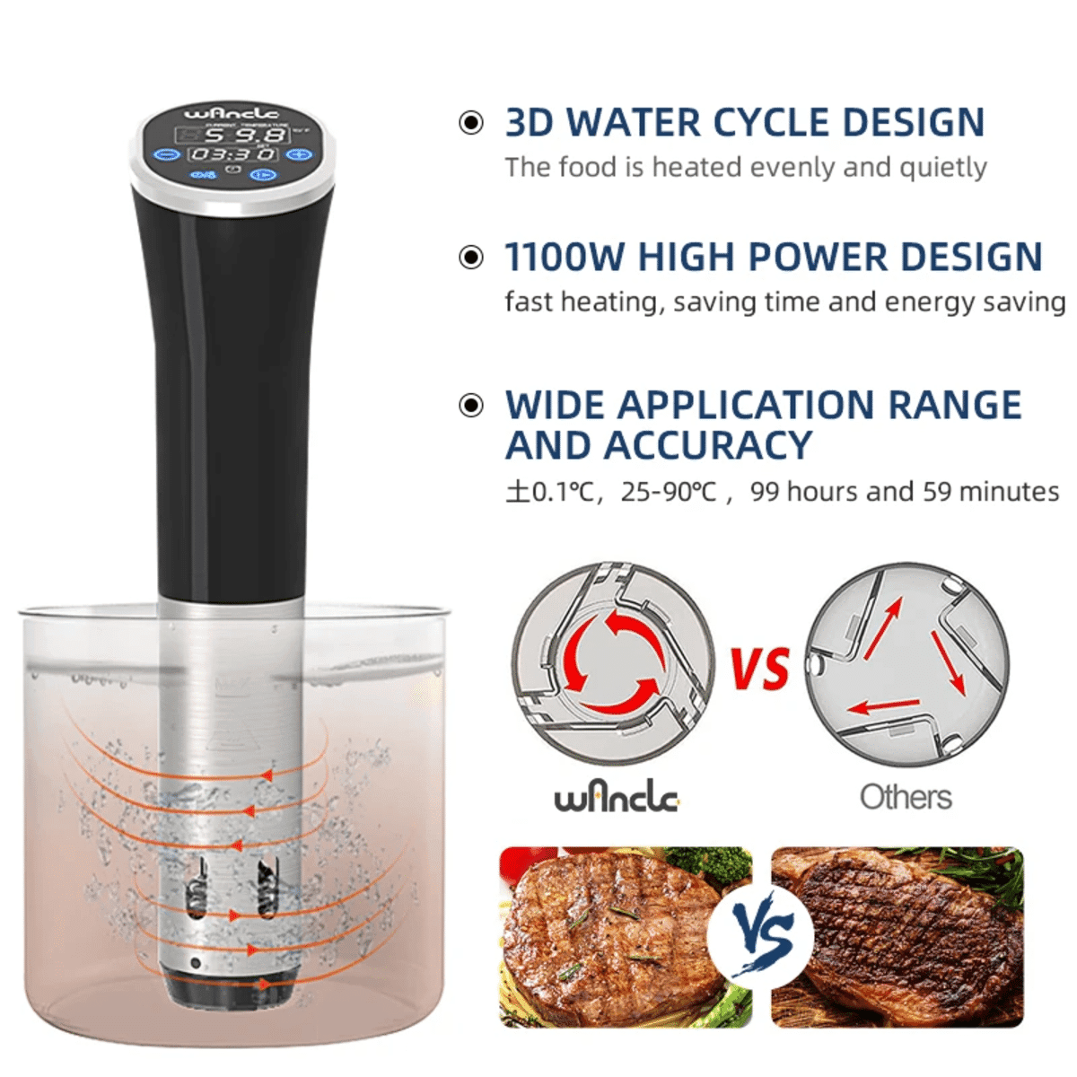 סיר סו וויד מדויק 1100W עמיד במים