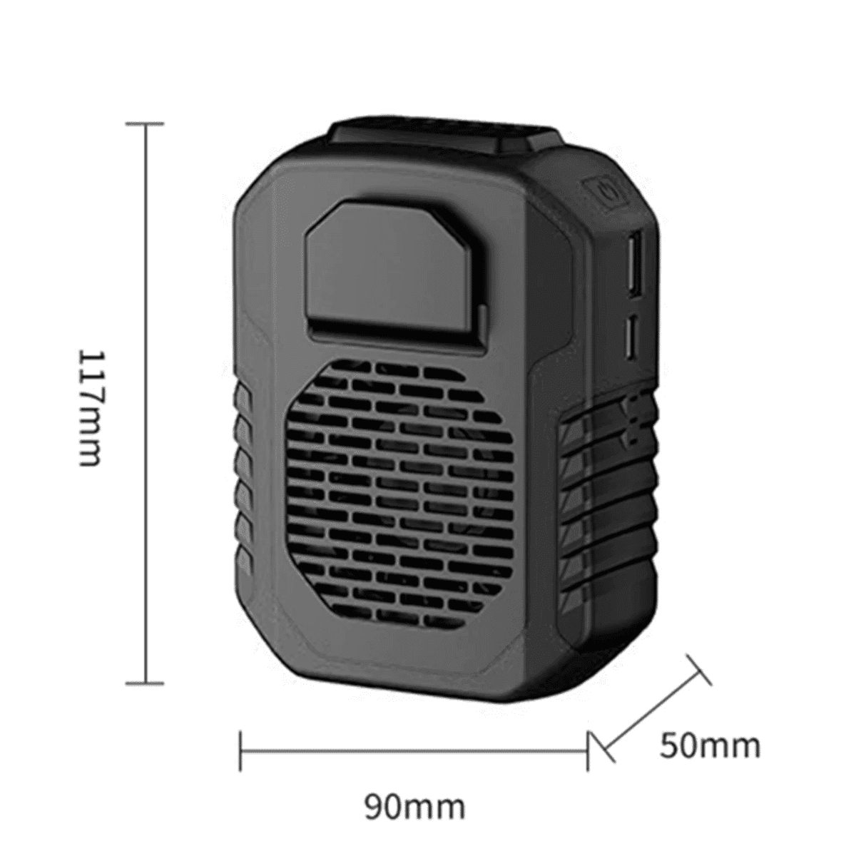 מאוורר תלייה נייד עם קליפ מותניים - 6000mAh