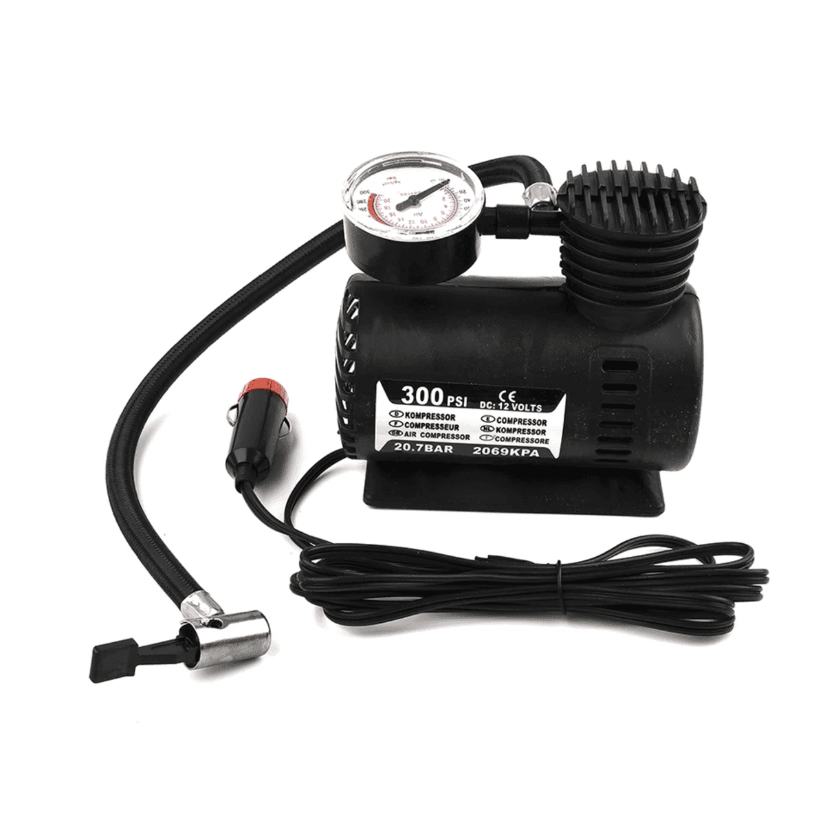 משאבת צמיגים חשמלית ניידת 12V עם מדחס אוויר – מתאים לרכב, אופניים ומשחקי כדור