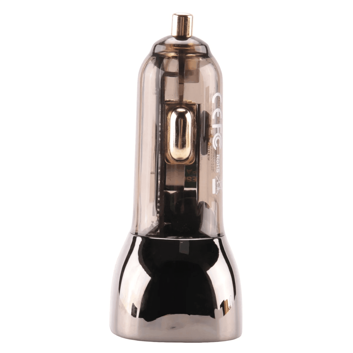 מטען רכב שקוף QC 3.0 עם 3 יציאות USB ואורות הדרגתיים