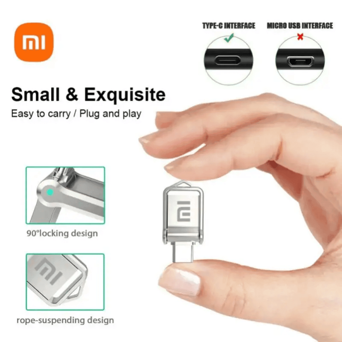 דיסק און קי מיני Xiaomi בנפח 2TB עם USB 3.0