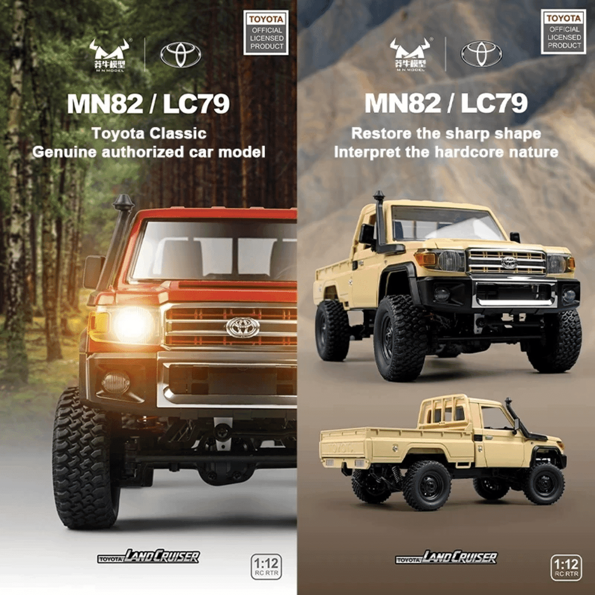 מכונית שלט רחוק 4WD בקנה מידה 1:12 עם אורות LED – רכב שטח צעצוע לילדים ולמבוגרים