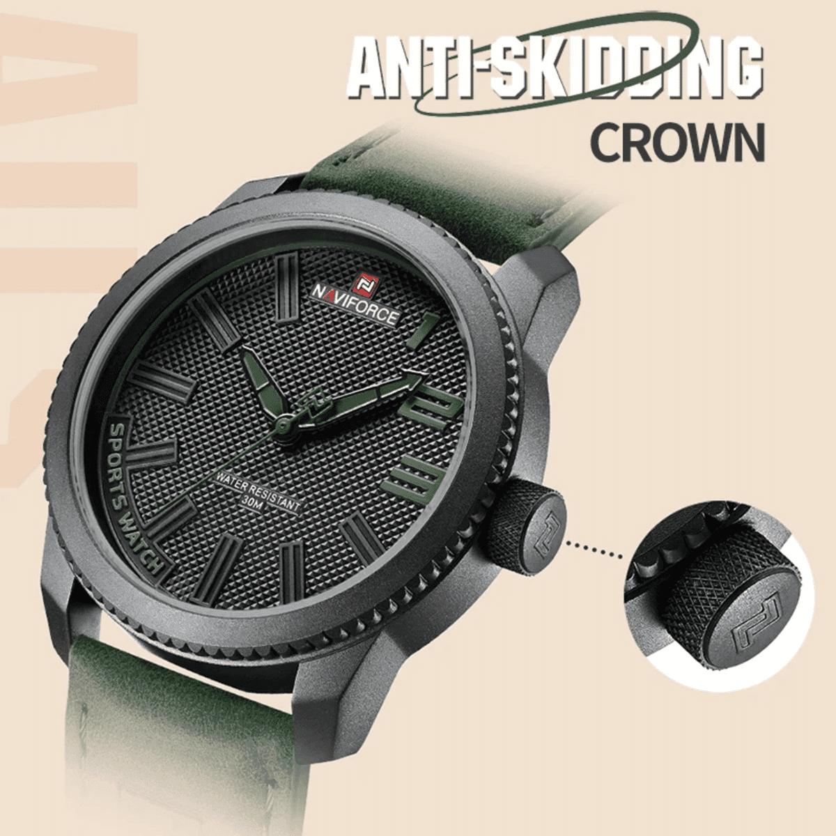 שעון ספורט צבאי Naviforce עמיד למים