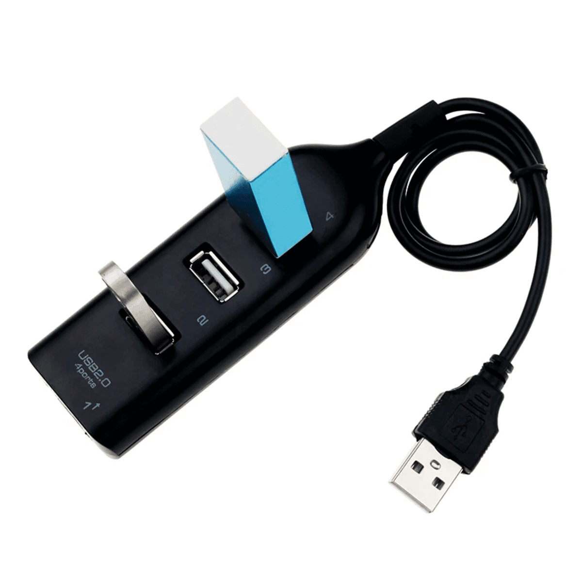 רכזת USB 4 יציאות עם כבל מיני USB – מהירות גבוהה
