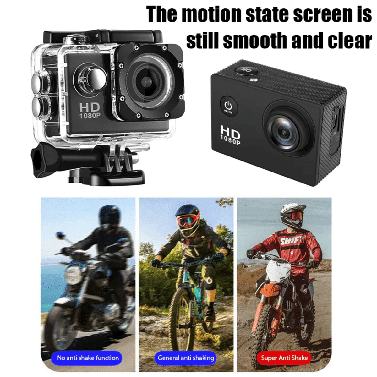 מצלמת אקשן 4K HD עמידה במים עם מסך 2.0 אינץ' – סוללת 900mAh