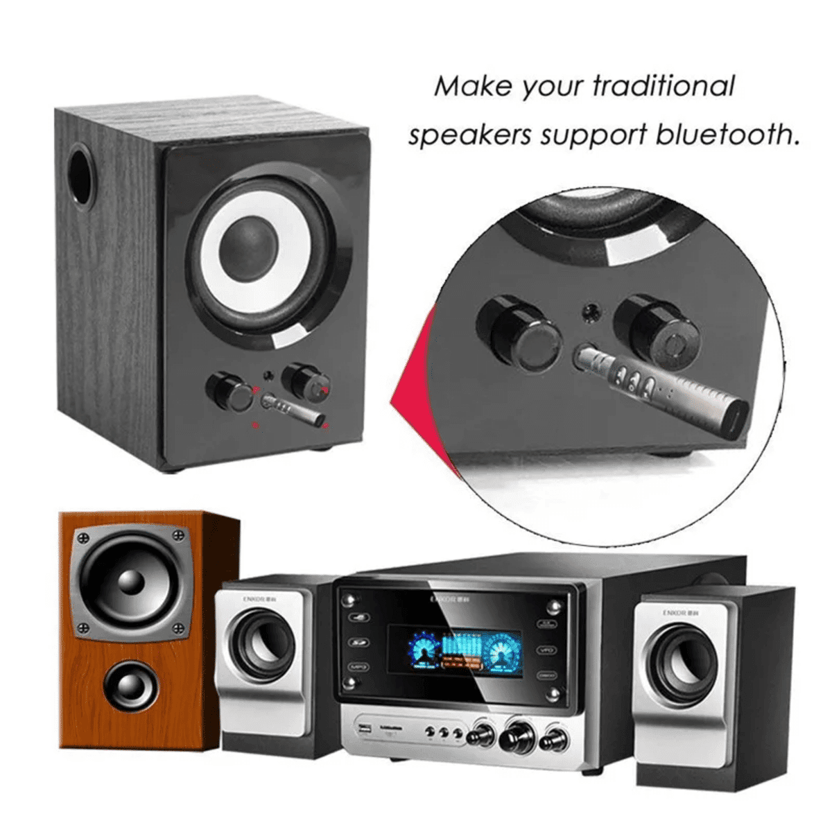מקלט Bluetooth אלחוטי 3.5 מ"מ – מתאם אודיו עם מיקרופון