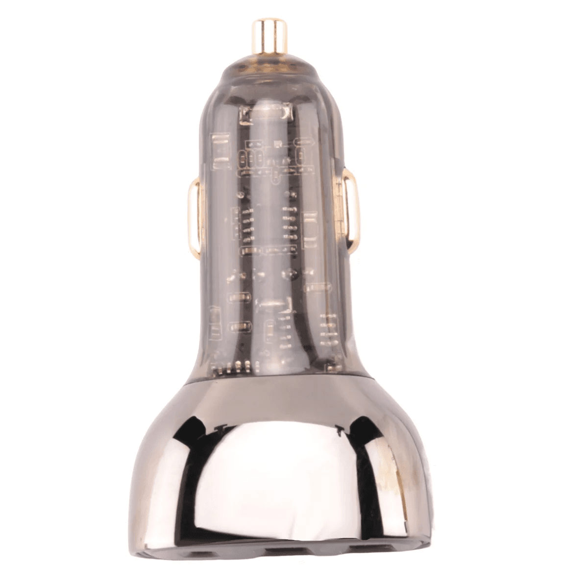 מטען רכב שקוף QC 3.0 עם 3 יציאות USB ואורות הדרגתיים