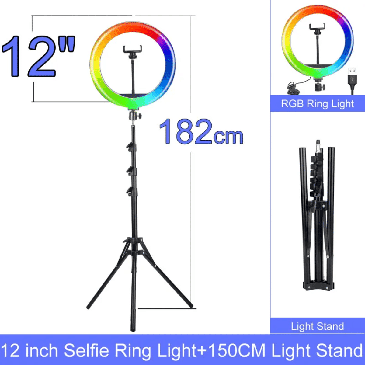 רינג לייט צבעוני 33 ס"מ RGB