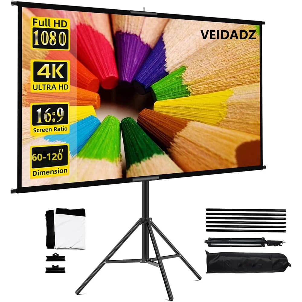 מסך מקרן מתקפל עם תיק 60-120 אינץ'